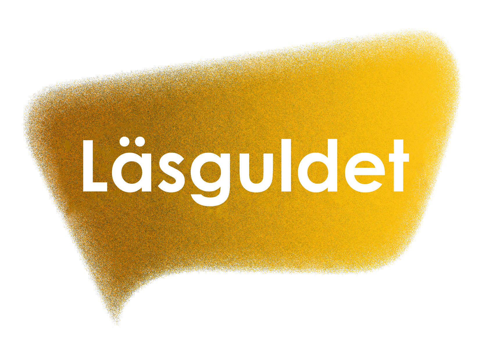 Det står Läsguldet med vita bokstäver på guldbotten.