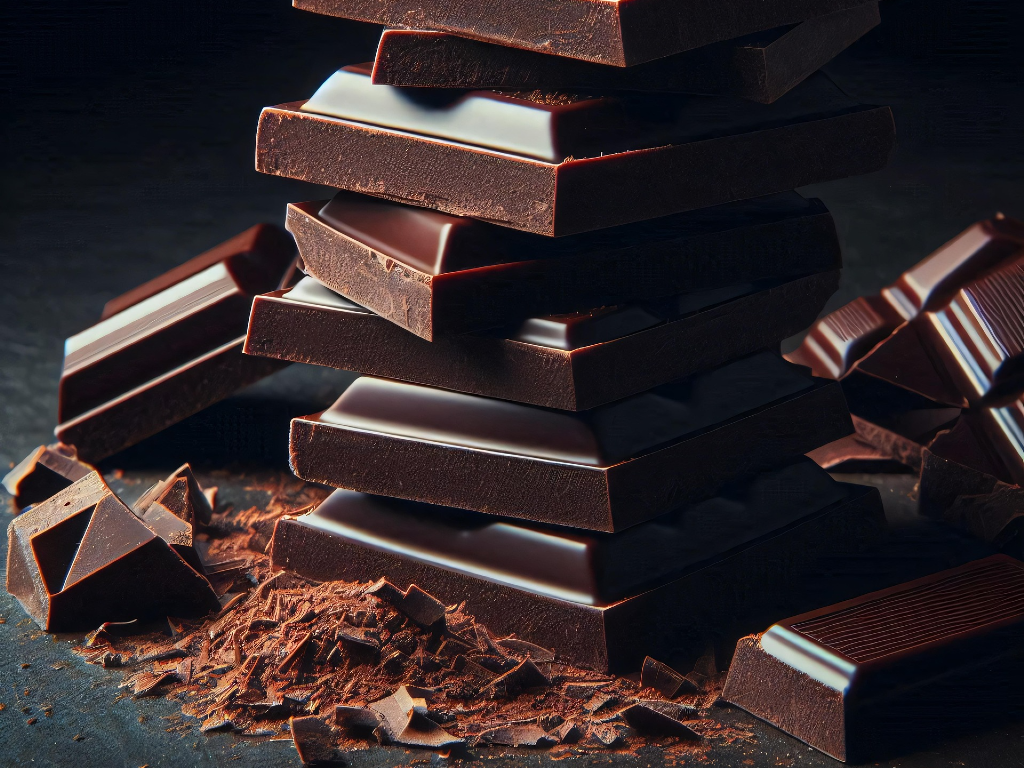 Chokladkakor på hög, och lite riven också.